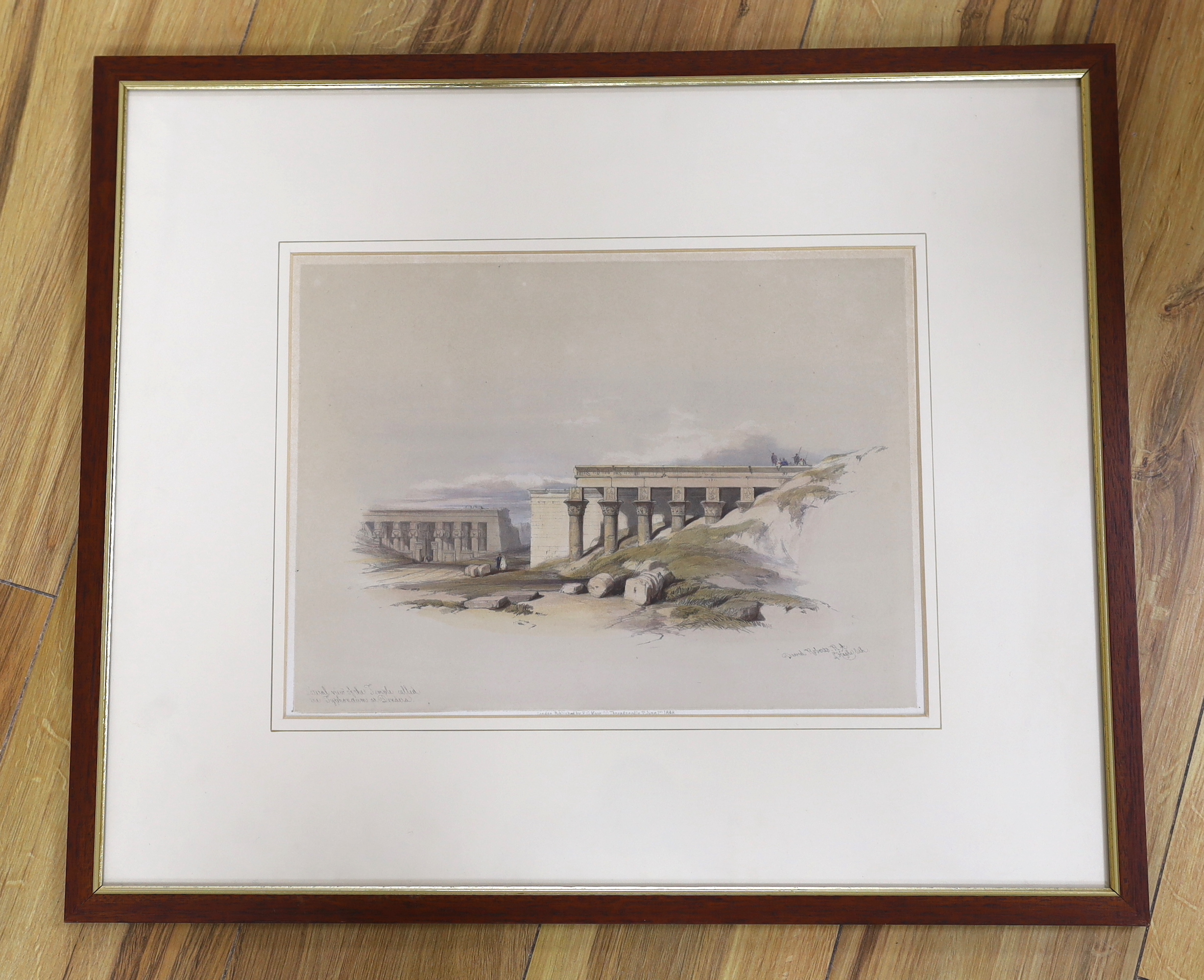 David Roberts RA (Scottish, 1796-1864) colour lithograph, View of a temple, published by F G Moon, 1st June 1848, London, 26 x 35cm